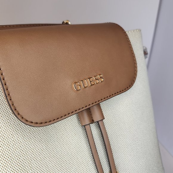 GUESS Tatiana Brown Backpack Shoulder Bag- NWT - Picture 2 of 12